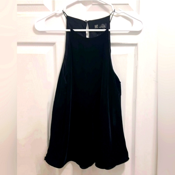 Zara Velvet Sleeveless Top Black EUC - Picture 1 of 3